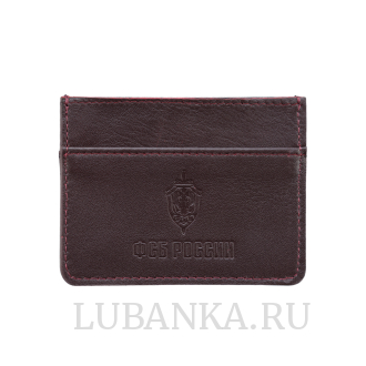 Картхолдер двухсторонний ФСБ бордовый