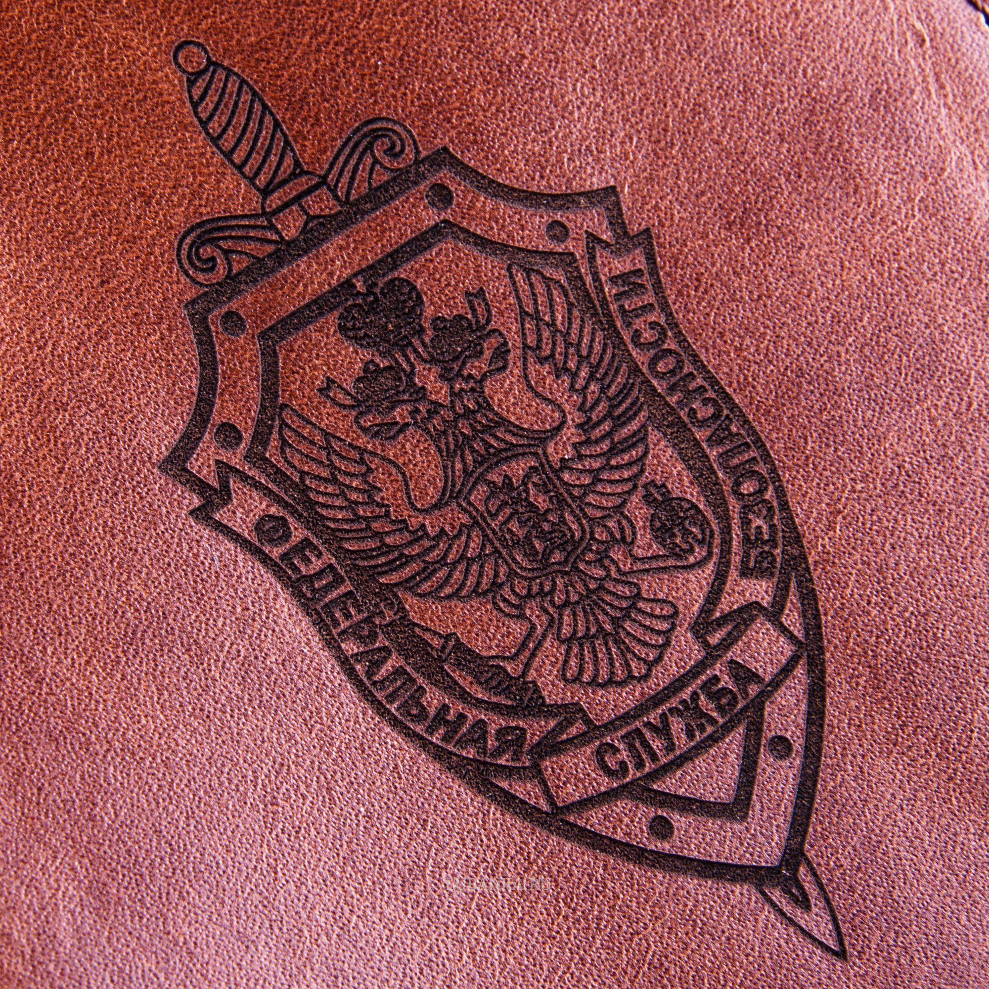 Обложка для паспорта ФСБ коричневая