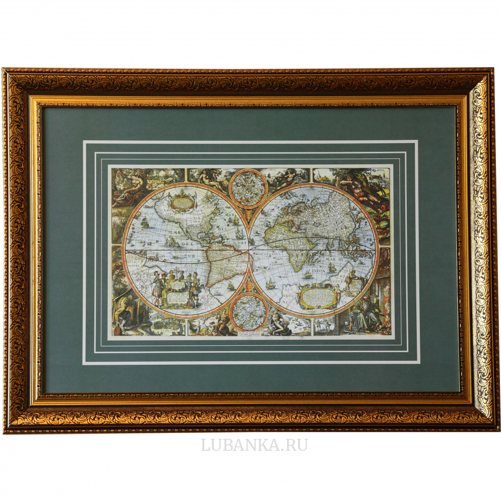 Карта в багете «Большая карта Мира»